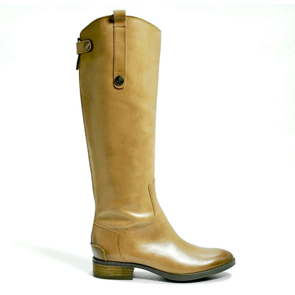 Sam Edelman Penny Taupe Leather Riding Boots